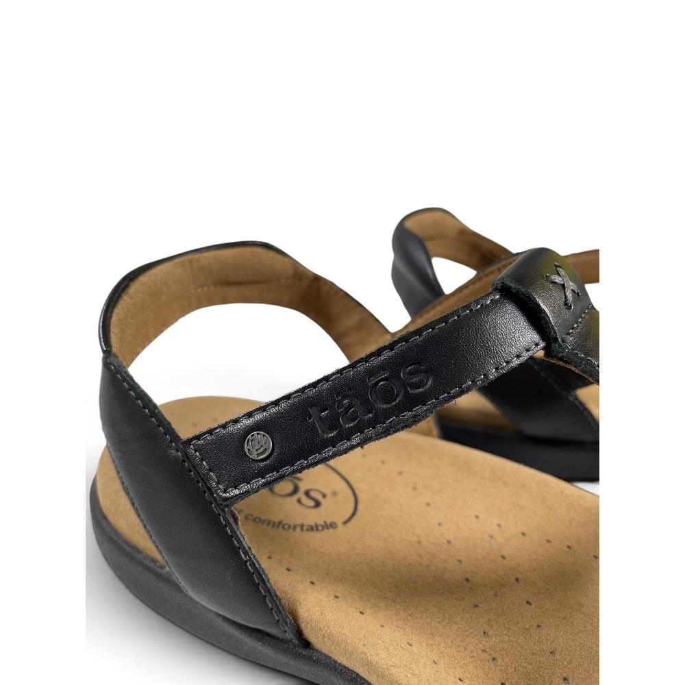 Taos Trophy 2 Black Leather Comfort Sandals Womens 9 NWOB Strappy Walking - Picture 13 of 16